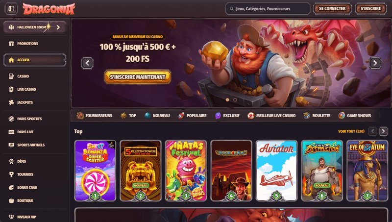 Présentation de dragonia casino